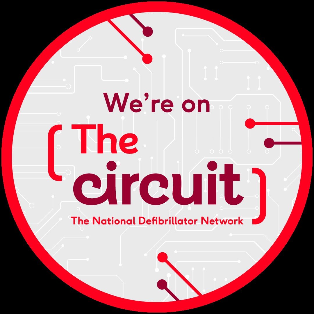 The Circuit badge showing the national defibrillator network